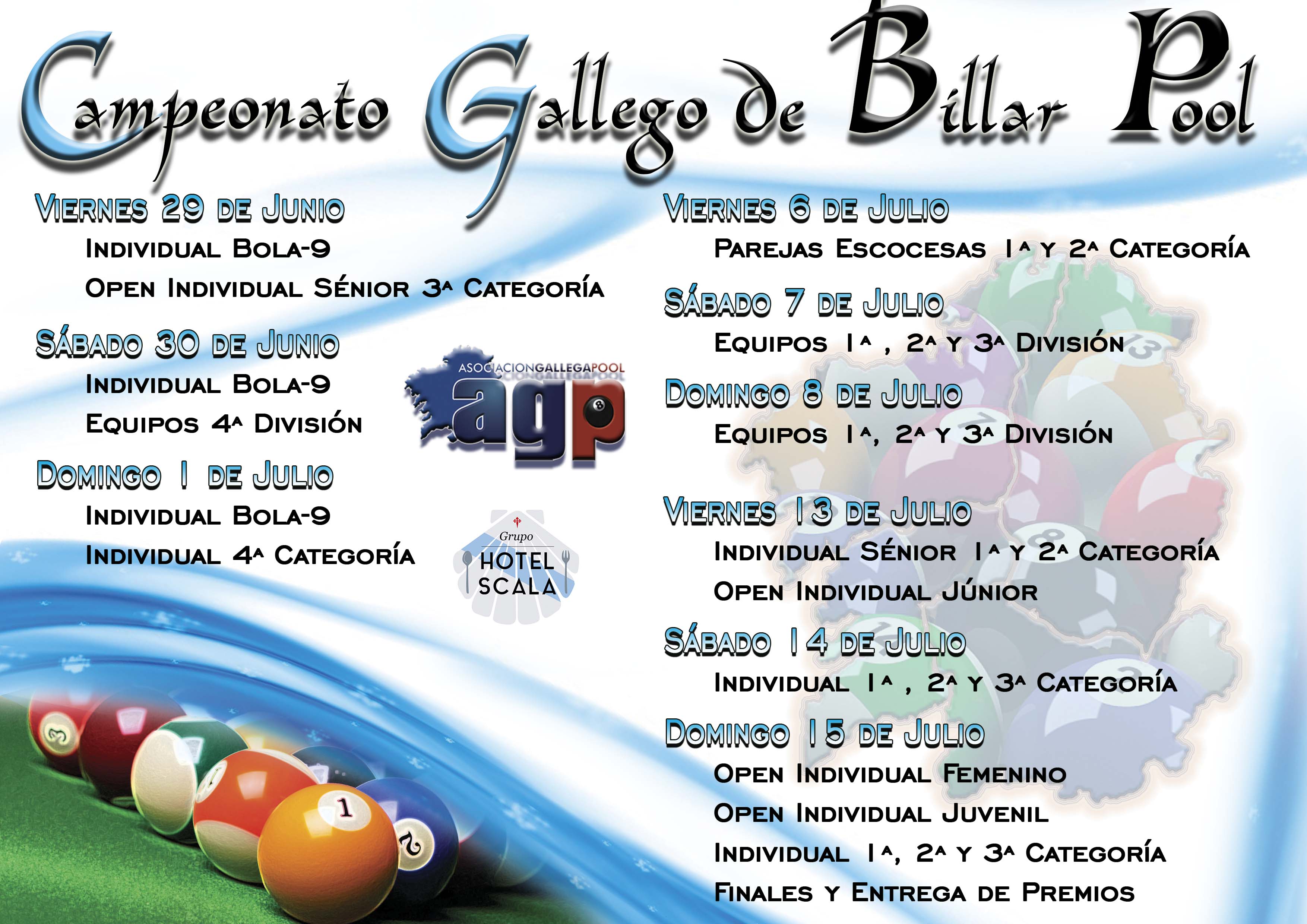 Agenda del XXVI Campeonato Gallego AGP