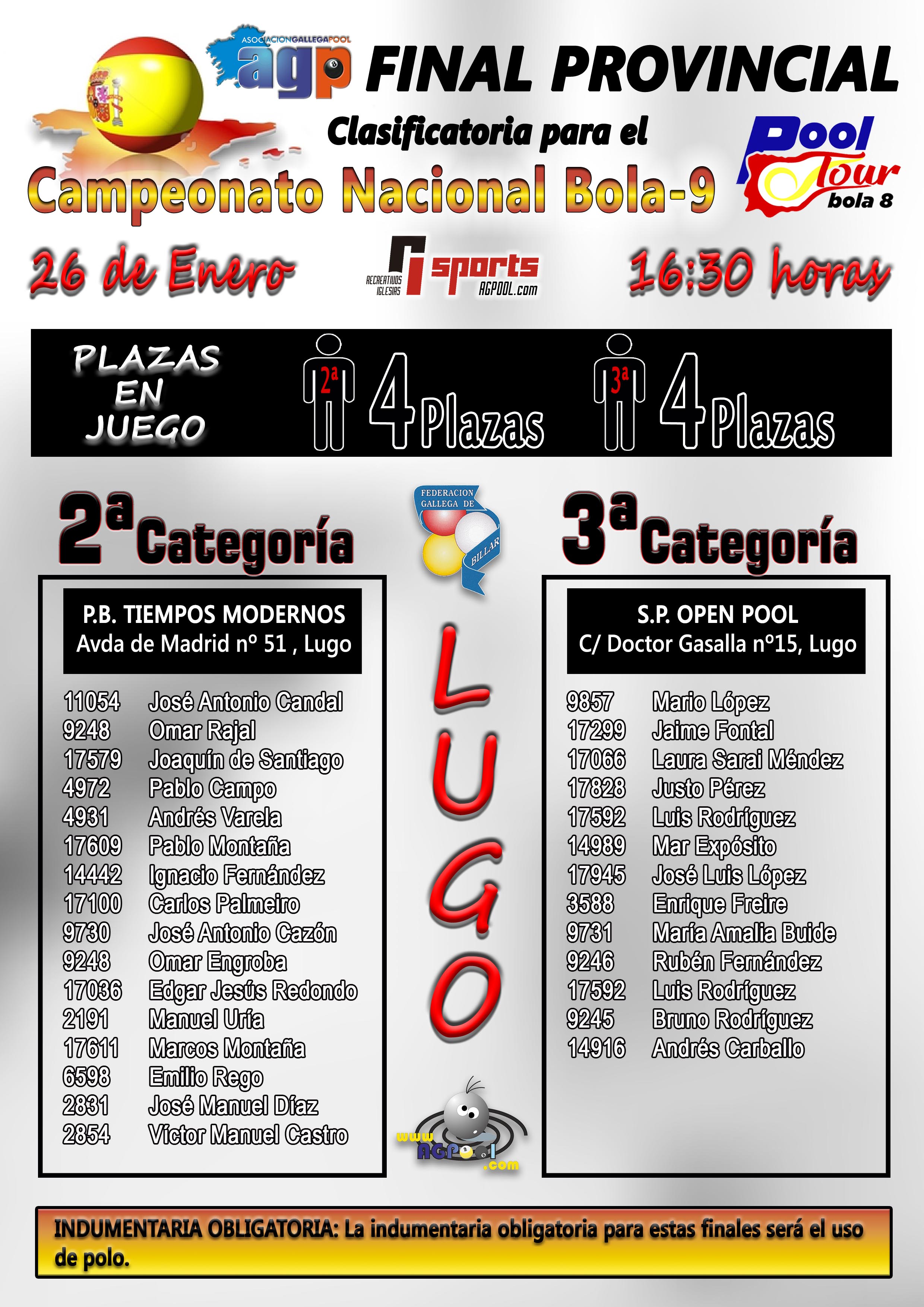 Sorteos Finales Provinciales - Lugo