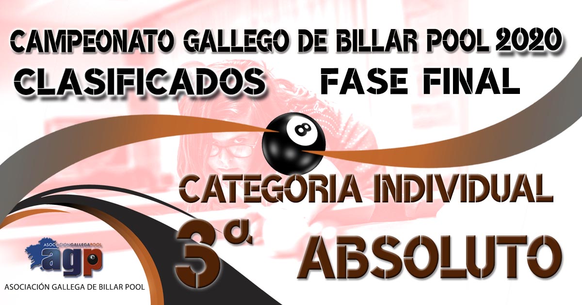 CLASIFICADOS FASE FINAL - Categoría Individual 3ª y Absoluta